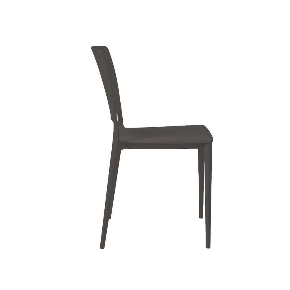 Cadeira Empilhável Urano Grafite Em Polipropileno - 2