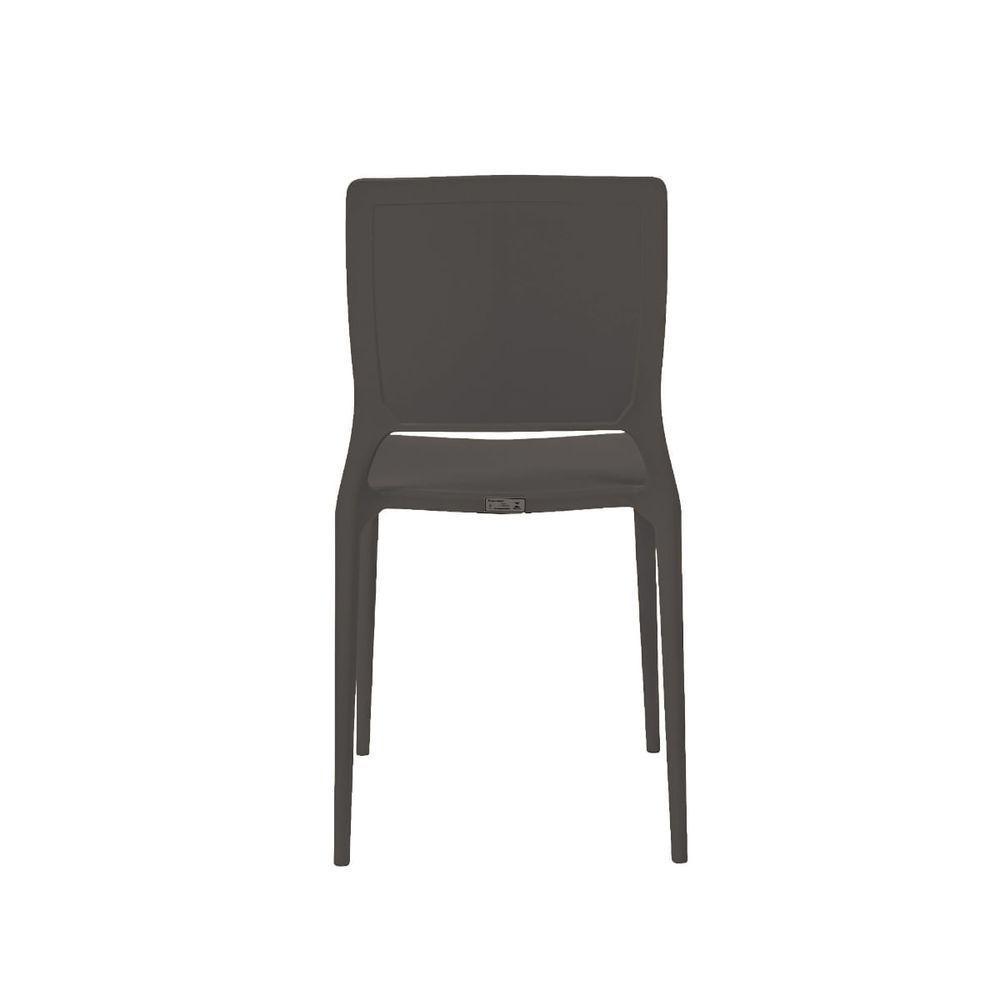 Cadeira Empilhável Urano Grafite Em Polipropileno - 4