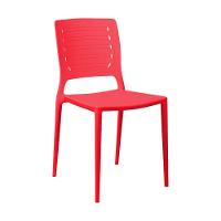 Cadeira Empilhável Saturno Vermelho Pastel Em Polipropileno Acrilys - 1