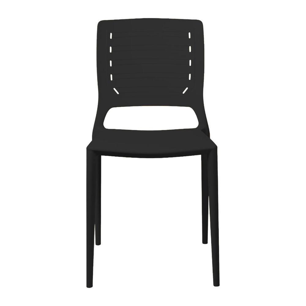 Cadeira Empilhável Saturno Preta Em Polipropileno Acrilys - 3