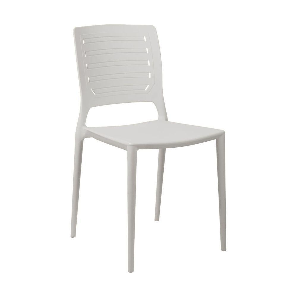 Cadeira Empilhável Saturno Cinza Claro Em Polipropileno Acrilys - 1