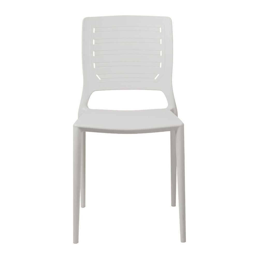 Cadeira Empilhável Saturno Cinza Claro Em Polipropileno Acrilys - 3