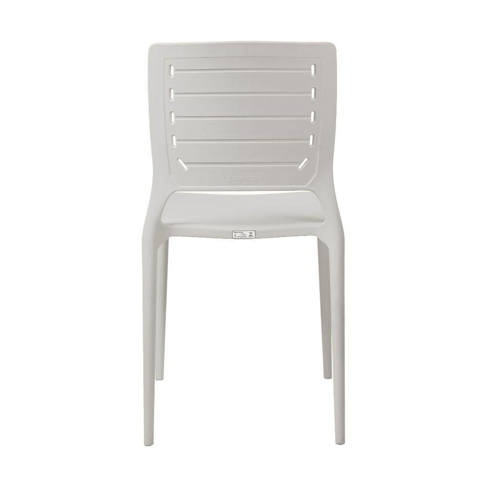 Cadeira Empilhável Saturno Cinza Claro Em Polipropileno Acrilys - 4