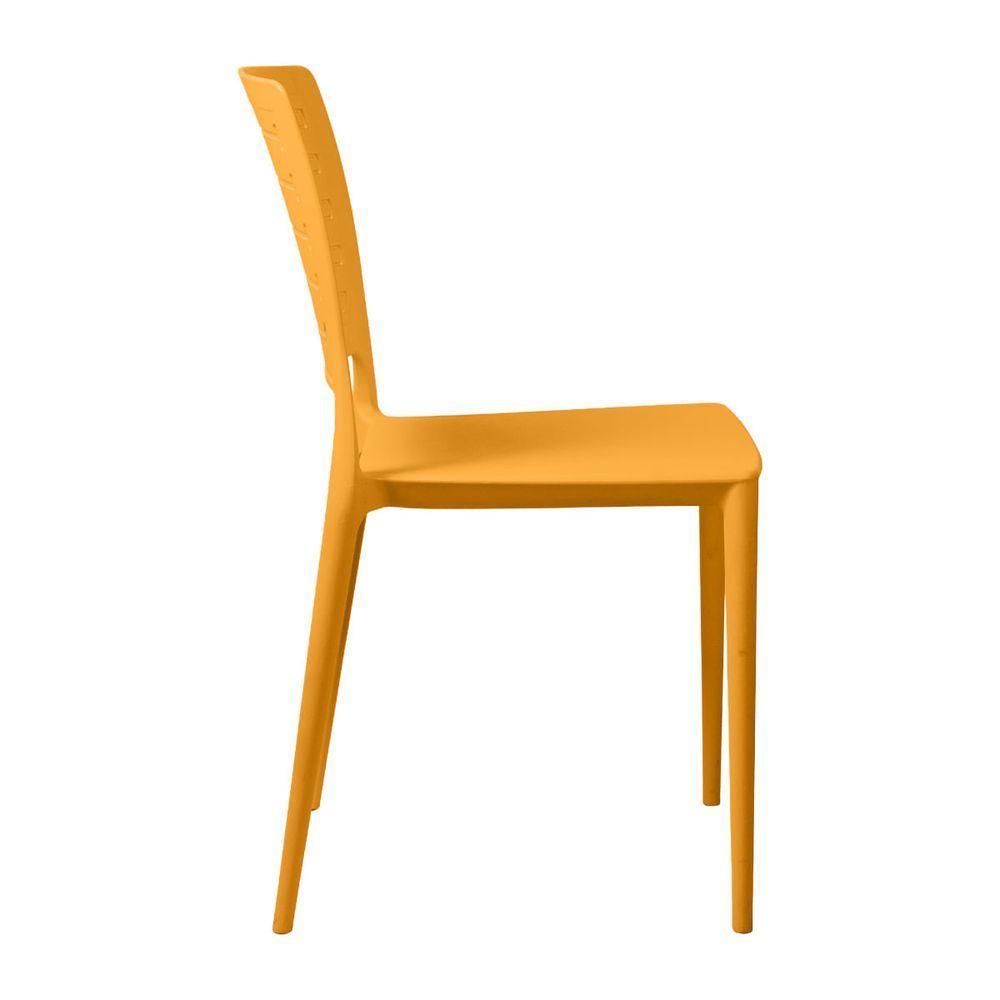 Cadeira Empilhável Saturno Amarelo Mostarda Em Polipropileno Acrilys - 2