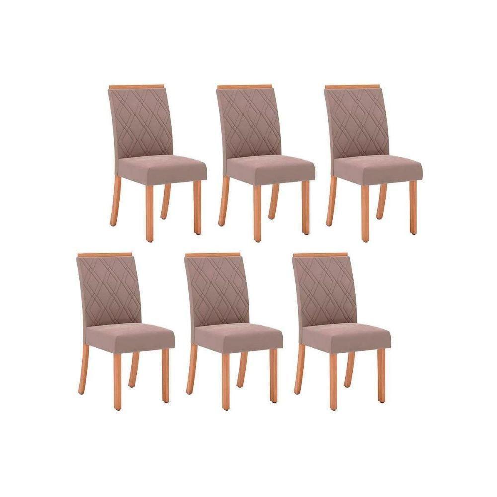 Cadeira De Cozinha Vita Kit 6 Uni Nature-suede Light Bege - Henn - 1