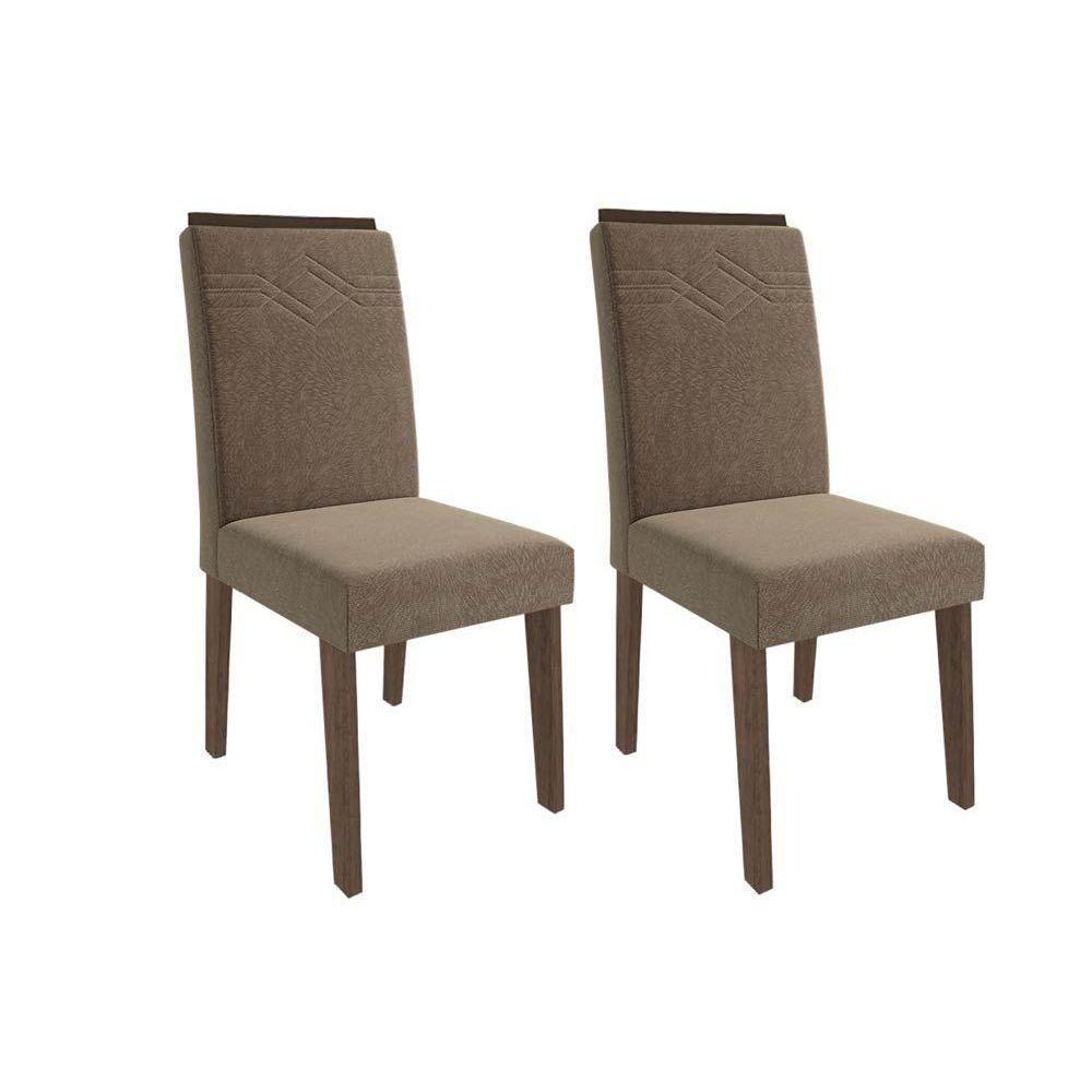 Cadeira De Cozinha Taís Kit 2 Un Cinamomo-suede Nude Bege - Cimol - 8