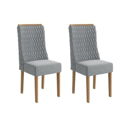 Cadeira De Cozinha Jasmim 2cad158 Madeirado Kit 2 Un Canela-linho Grafite - Kappesberg