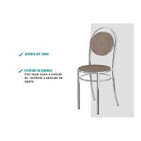 Cadeira De Cozinha 190 Aço Kit 4 Uni Prata-courano Cacau - Carraro - 5