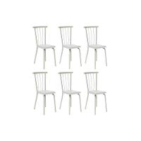 Cadeira De Cozinha 154 Aço Kit 6 Uni Prata-courano Branco - Carraro - 1