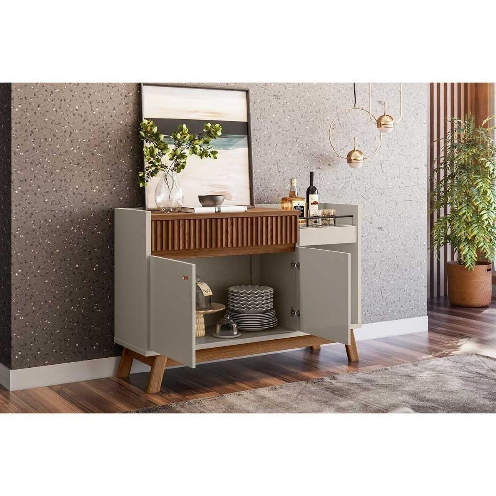 Buffet De Sala Jantar Lucca C- 2 Portas E 1 Gaveta Nature-off White - Linea Brasil - 10