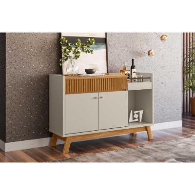 Buffet De Sala Jantar Lucca C- 2 Portas E 1 Gaveta Nature-off White - Linea Brasil