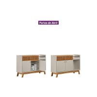 Buffet De Sala Jantar Lucca C- 2 Portas E 1 Gaveta Nature-off White - Linea Brasil - 7