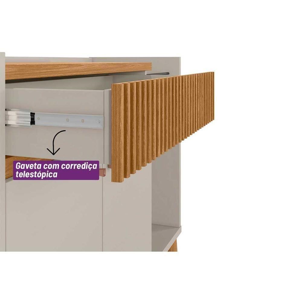 Buffet De Sala Jantar Lucca C- 2 Portas E 1 Gaveta Freijó-off White - Linea Brasil - 3