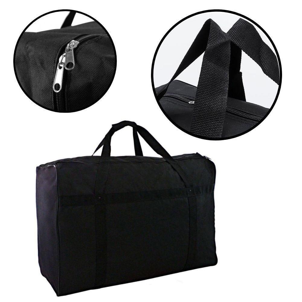 Bolsa Mala Viagem Sacolao Gigante 222 Litros Sacoleira Sacola Jumbo Compras Mudança Alça Bagagem Ziper Impermeavel 90cm - 3