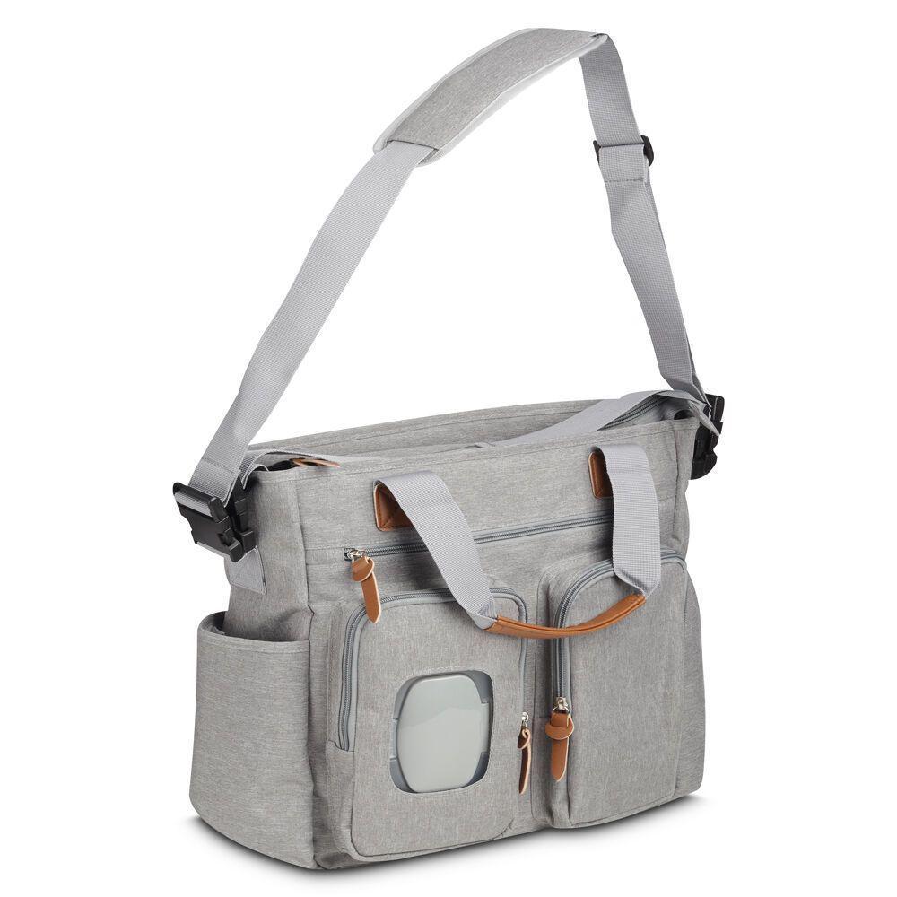 Bolsa Versátil Cinza Em Poliéster 29l Com Compartimento Para Lenços E Design Moderno - 1