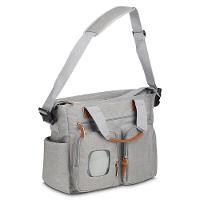 Bolsa Versátil Cinza Em Poliéster 29l Com Compartimento Para Lenços E Design Moderno - 1