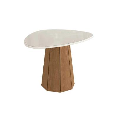 Base Mesa De Jantar Jade C- Tampo Madeirado C- Vidro 135x105cm Canela-vidro Off White - Kappesberg