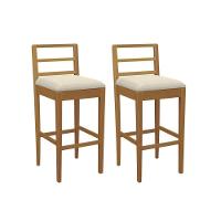 Banqueta Sala De Jantar Sofia 1bmm006ca Premium Madeira Maciça Kit 2 Un Carvalho-linho Bege Argila - Kappesberg - 1