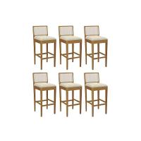 Banqueta Sala De Jantar Sara 1bmm005ca Premium Madeira Maciça Kit 6 Un Carvalho-linho Bege Argila-tela Bege - Kappesberg - 1