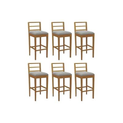 Banqueta Sala De Jantar Sofia 1bmm006ca Premium Madeira Maciça Kit 6 Un Carvalho-boucle Cinza - Kappesberg