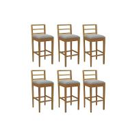 Banqueta Sala De Jantar Sofia 1bmm006ca Premium Madeira Maciça Kit 6 Un Carvalho-boucle Cinza - Kappesberg - 1