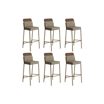 Banqueta Sala De Jantar Duo 1753 Kit 6 Un Rose-linho Areia-courano Caramelo - Carraro