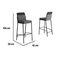 Banqueta Sala De Jantar Duo 1753 Kit 6 Un Rose-linho Areia-courano Caramelo - Carraro - 2