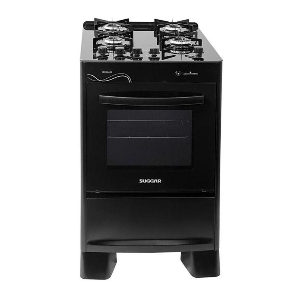 Fogão Neo Glass 4 Queimadores Preto Bivolt Fgvng410pt Suggar Bivolt - 1
