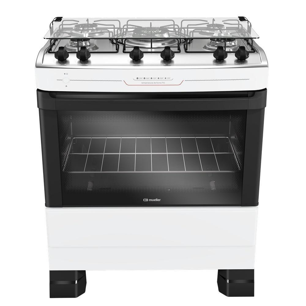Fogão Mueller 5 Bocas Tripla Chama Com Mesa Inox E Acendimento Automático Branco Mfi5bf Bivolt - 1