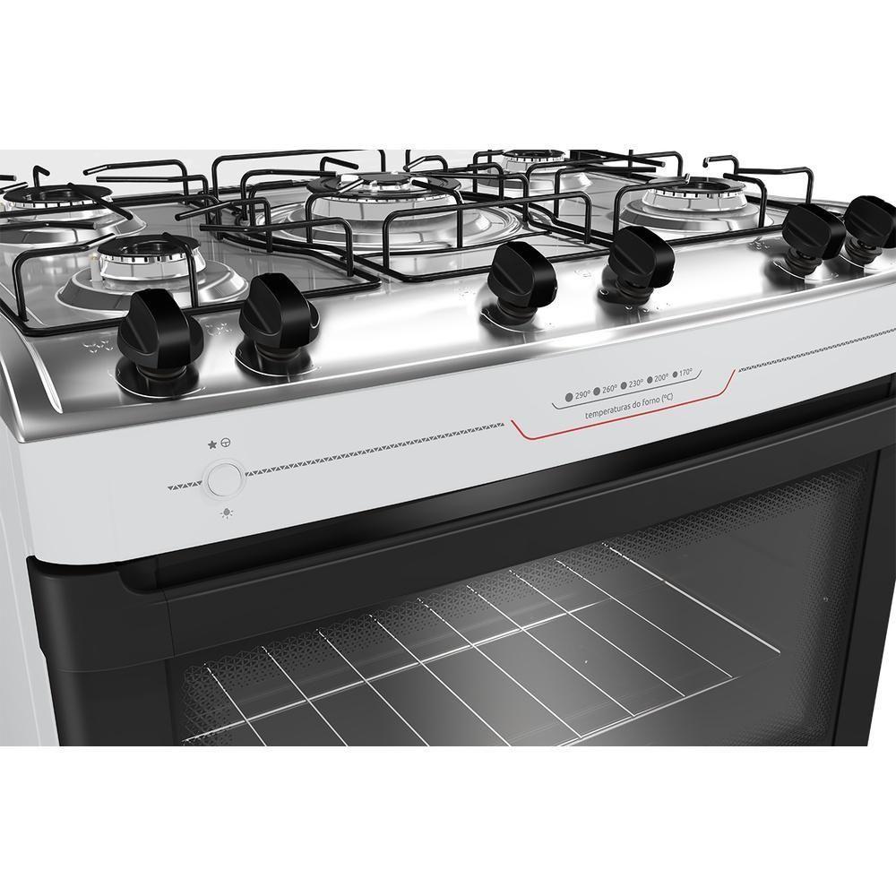 Fogão Mueller 5 Bocas Tripla Chama Com Mesa Inox E Acendimento Automático Branco Mfi5bf Bivolt - 7