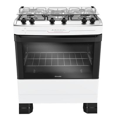 Fogão a Gás de Piso 5 Bocas Mueller MFI5BF Mesa Inox Automático Branco Bivolt