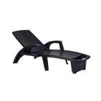 Espreguiçadeira Sole Reclinável Preta Em Polipropileno Com Proteção Uv Pisani - 1
