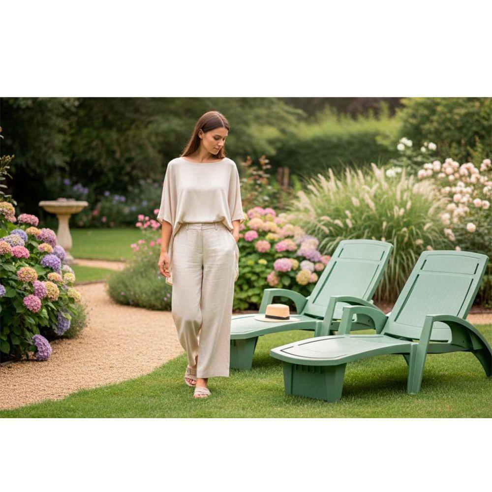 Espreguiçadeira Sole Reclinável Azul Anil Em Polipropileno Com Proteção Uv Pisani - 9