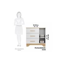 Cômoda Infantil Popy C- 1 Porta Cristal E 3 Gavetas Branco-amendoa - Peroba - 3