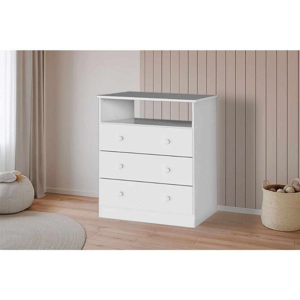Cômoda Infantil Smim C- 1 Nicho E 3 Gavetas Branco - Peroba - 1
