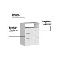 Cômoda Infantil Smim C- 1 Nicho E 3 Gavetas Branco - Peroba - 4