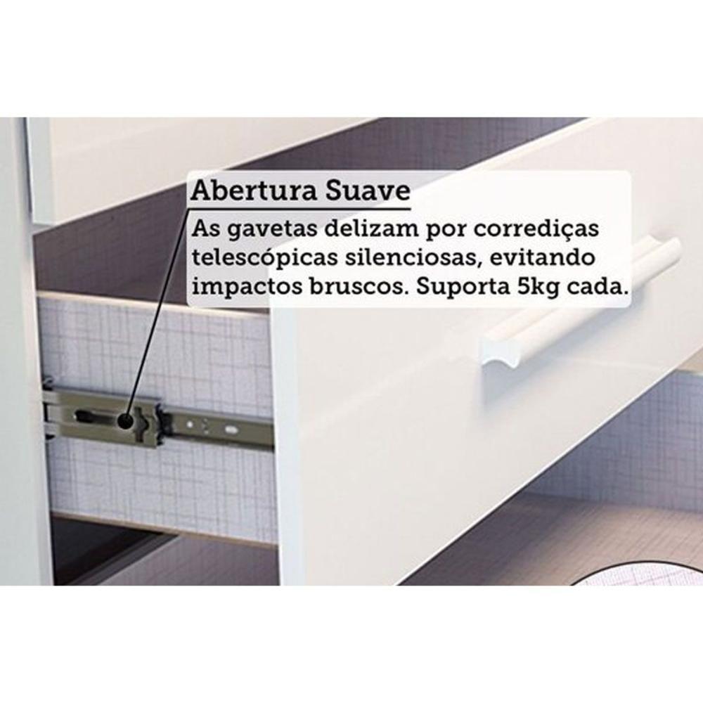 Cômoda Infantil Lisi Plus C- 1 Porta Cristal E 4 Gavetas Branco-amendoa - Peroba - 6