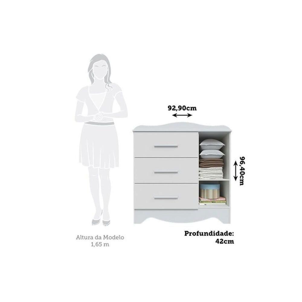 Cômoda Infantil Lisi Plus C- 1 Porta Cristal E 4 Gavetas Branco-amendoa - Peroba - 7