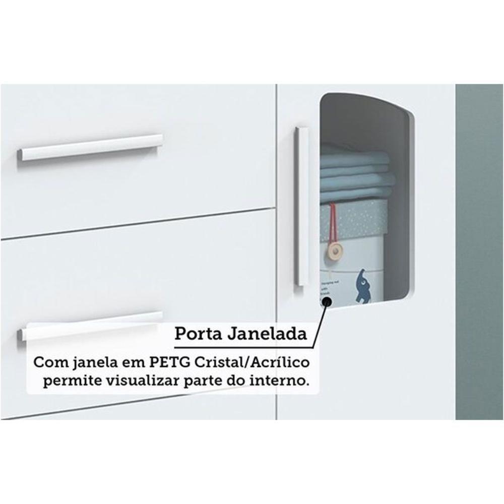 Cômoda Infantil Lisi Plus C- 1 Porta Cristal E 4 Gavetas Branco-amendoa - Peroba - 8