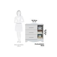 Cômoda Infantil Lisi Plus C- 1 Porta Cristal E 4 Gavetas Branco-amendoa - Peroba - 7