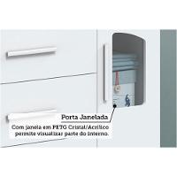 Cômoda Infantil Lisi Plus C- 1 Porta Cristal E 4 Gavetas Branco-amendoa - Peroba - 8