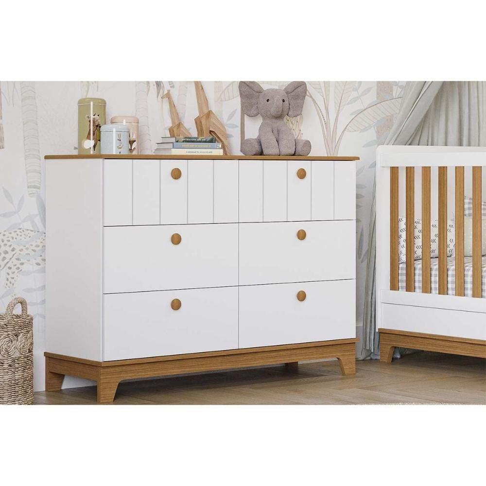 Cômoda Infantil Biscoito C- 6 Gavetas Branco-nature - Permóbili Baby - 4
