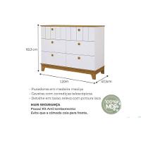 Cômoda Infantil Biscoito C- 6 Gavetas Branco-nature - Permóbili Baby - 2