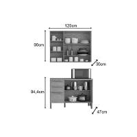 Cozinha Modulada Ronipa Nápoli Prime 2 Peças (1aéreo+1balcão) C2p04 Amendoa-grafite-ronipa - 3