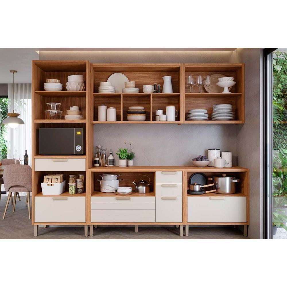 Cozinha Modulada Mgm Eloise 5 Peças (2aéreos+2balcões+1paneleiro) Cz024 Freijo-off White-mgm - 4