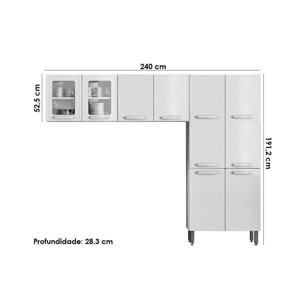 Cozinha Modulada Bertolini Evidence 3 Peças (2aéreos+1paneleiro) Cpt57 Branco-bertolini - 3