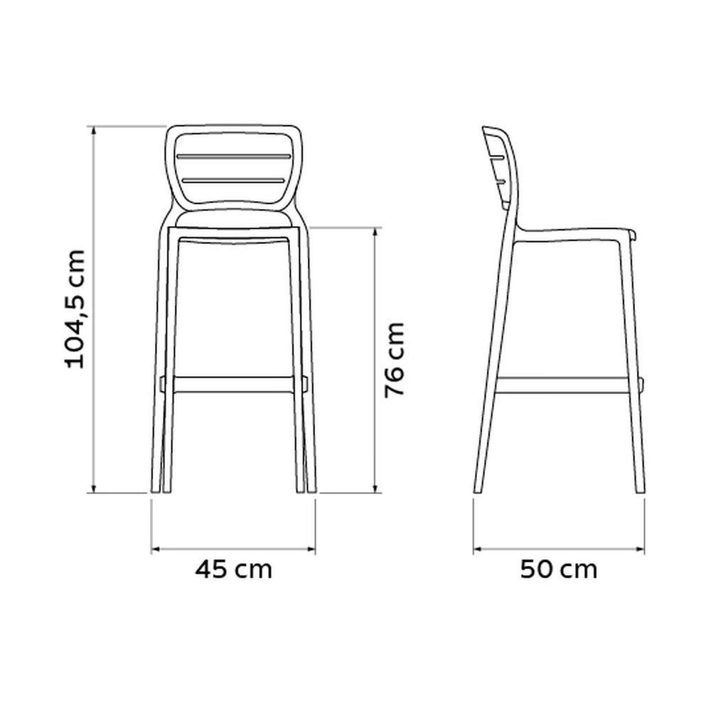 Cadeira Tramontina Amelia Alta Bar Em Polipropileno E Fibra De Vidro Marrrom Tramontina - 4