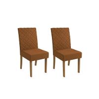 Cadeira Sala De Jantar Verbena 2cad133 Madeirado Kit 2 Un Canela-boucle Terracota - Kappesberg - 1