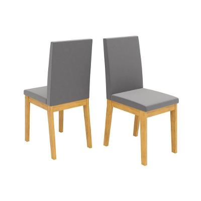 Cadeira Sala De Jantar Suzy Kit 2 Un Cedro-suede Lunar - Dj Móveis