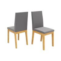 Cadeira Sala De Jantar Suzy Kit 2 Un Cedro-suede Lunar - Dj Móveis - 1